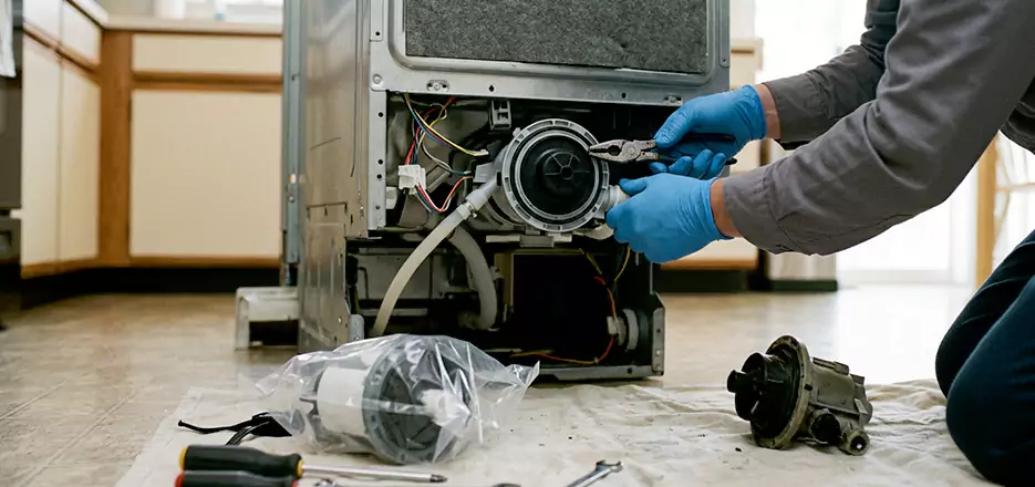 Dishwasher Motor Pump Replacement in Fitchburg